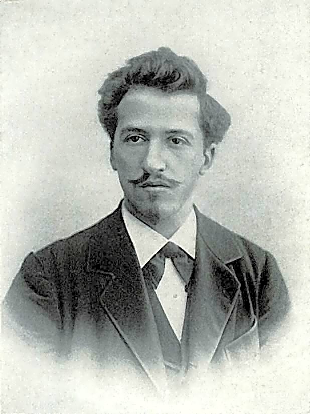 Peinture abstraite à l'huile de Piet Mondrian, caractérisée par des lignes droites et des couleurs primaires, dans des tons de bleu et de jaune sur fond blanc.