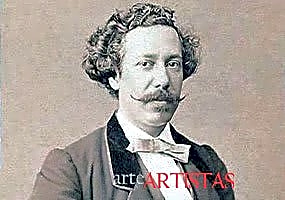 Pintura a óleo retratando o artista Victor Meirelles em seu estúdio, com quadros em andamento e elementos de estilo romântico.