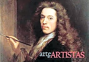 Pintura a óleo de Antoine Watteau, retratando cena de corte de estilo Rococó, com tons pastéis de azul e rosa.