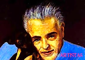 Pintura abstrata a óleo de Francis Picabia, com cores vibrantes e geométricas, representando elementos futuristas e dinâmicos.