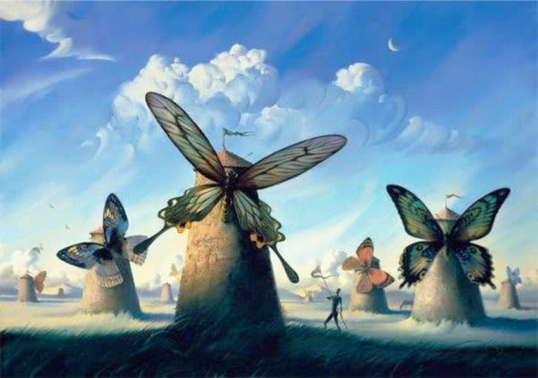 Vladimir Kush - Butterflies in La Mancha