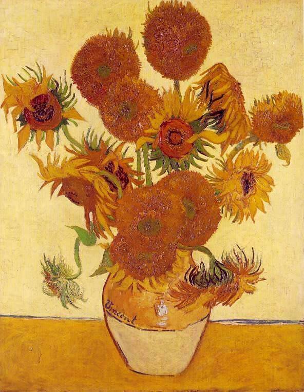 Jarrón con Quince Girasoles. 1888 - Ubicación: National Gallery, Londres