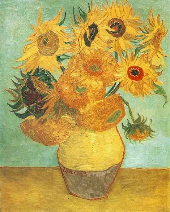 Jarrón con Doce Girasoles. 1889 - Ubicación: <em><strong>Museo de Arte de Filadelfia</strong></em>, Estados Unidos