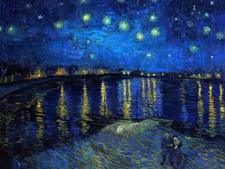 Starry Night Over the Rhône. Vincent van Gogh.1888 - Expressionism