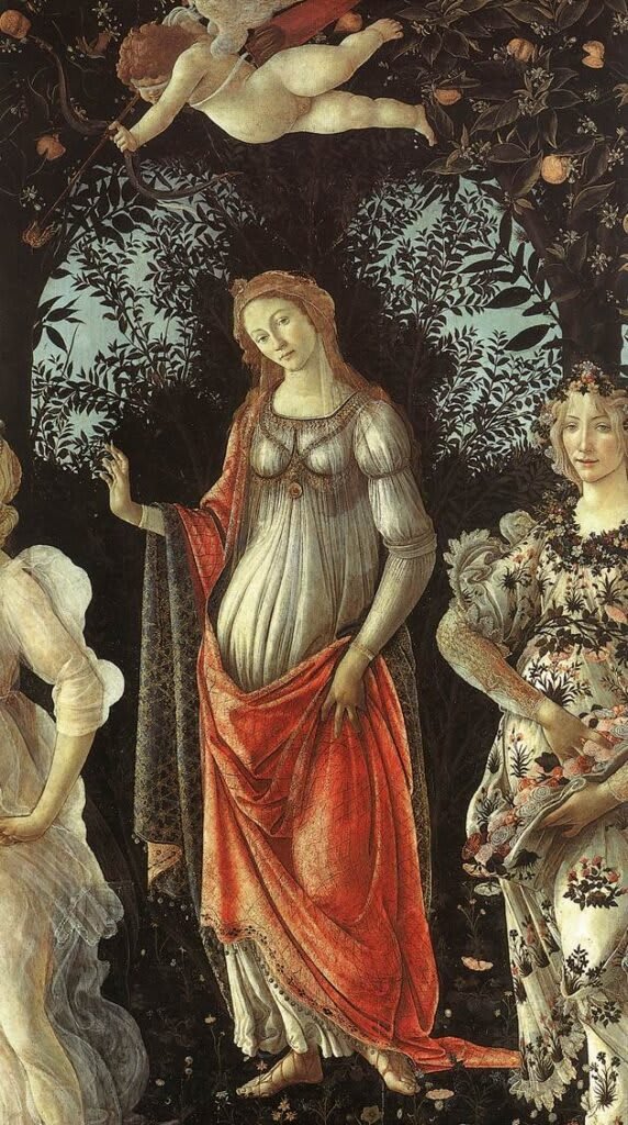 Venus y Cupido (detalle de La Primavera de Botticelli)