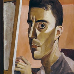 Obra de Milton Dacosta con estilo cubista lírico, representando una figura estilizada