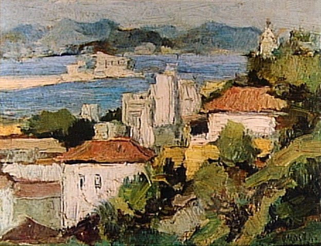 Pintura de Milton Dacosta: Mulher com Jarro (Mujer con Jarrón)