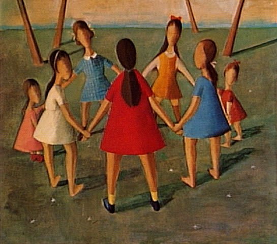 Retrato cubista lírico de Milton Dacosta, con formas y colores suaves