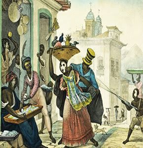 Acuarela de Debret que retrata la vida cotidiana en el Brasil del siglo XIX