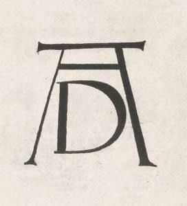 Monograma de Albrecht Dürer, uno de los más famosos de la historia del arte.