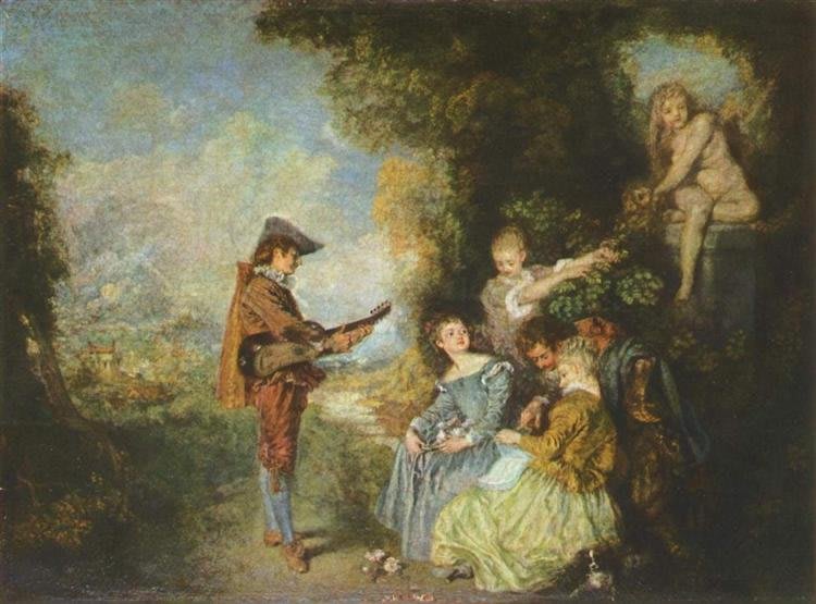 La Lección de Amor de Antoine Watteau