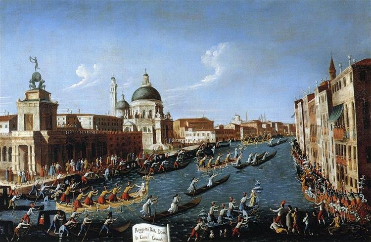 El Bacino di San Marco en Venecia, una vista panorámica capturada por Canaletto.