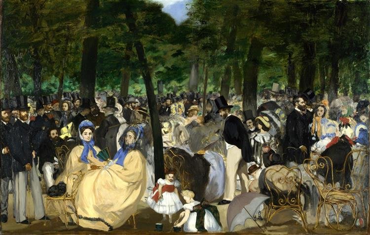 Música no Jardim das Tulherias. Édouard Manet.  1862