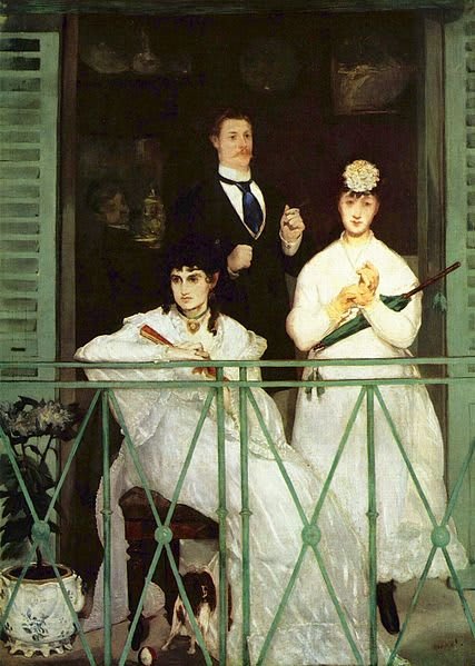 A Varanda. (The Balcony). Édouard Manet. 1869- Óleo sobre tela (170 x 124.5 cm) - Localização: Museu d'Orsay, Paris