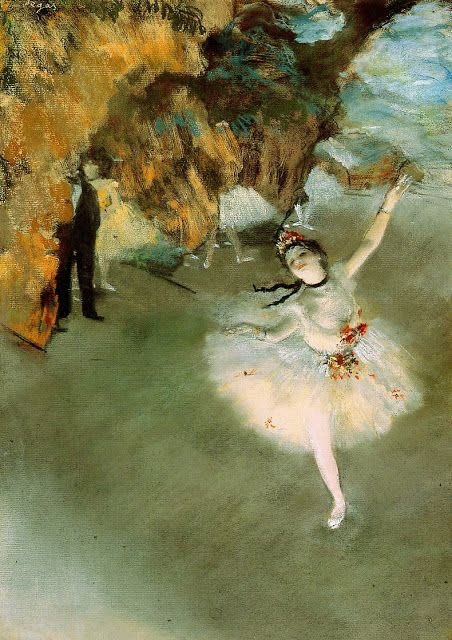 A Estrela. Edgar Degas. 1877 - Pastel sobre Cartão (58x42cm) - Localização: Museu d'Orsay, Paris