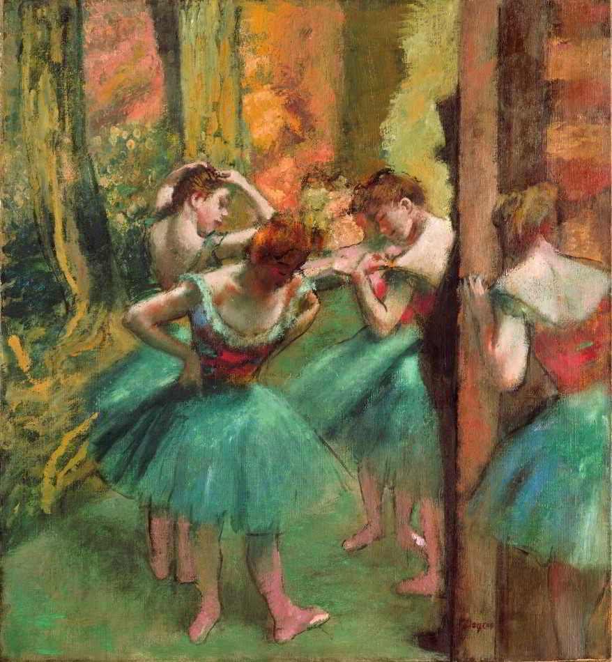 Bailarinas em Rosa e Verde. Edgar Degas. 1890