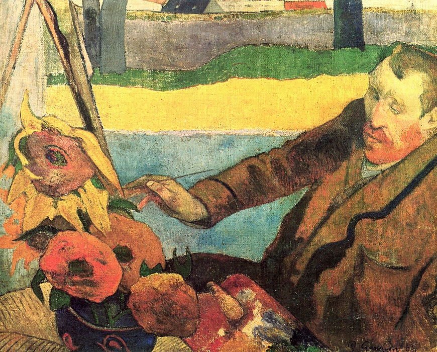 Van Gogh Pintando Girassóis. Paul Gauguin. 1888