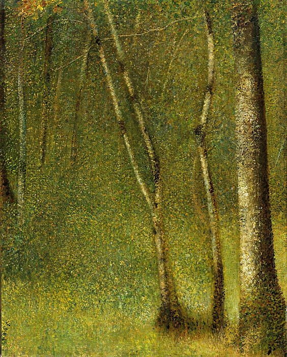 Georges Seurat: Biografia e o Pontilhismo - A floresta em Pontaubert
