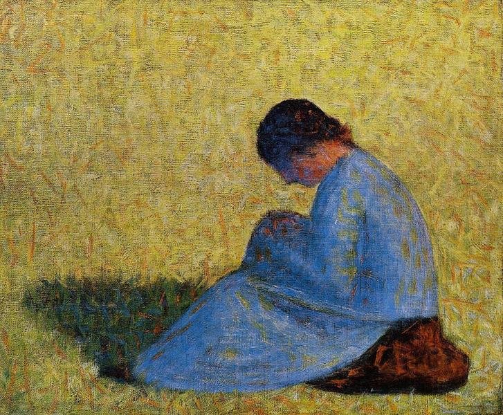 Georges Seurat: Biografia e o Pontilhismo - Camponesa Sentada na grama
