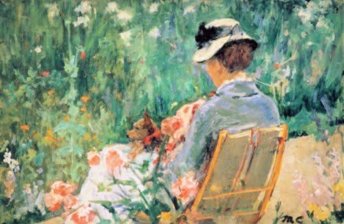 Impressionismo arte - Lidia no jardim