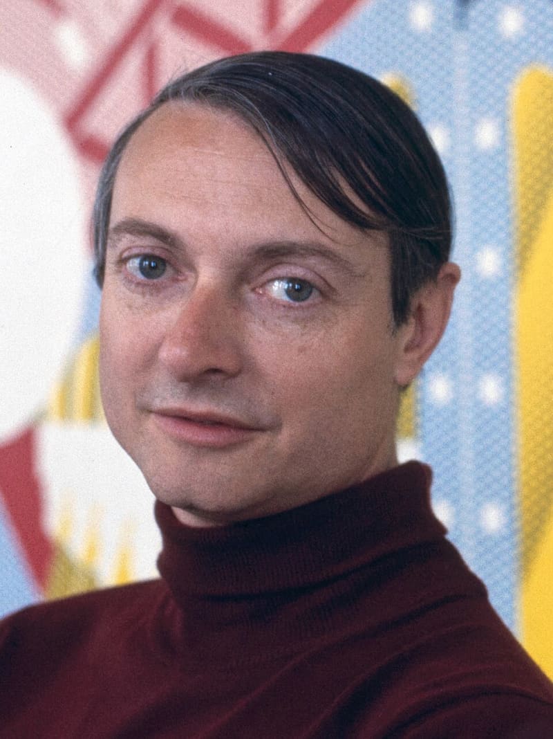 Autoportrait de Roy Lichtenstein avec un chevalet, datant de 1951.