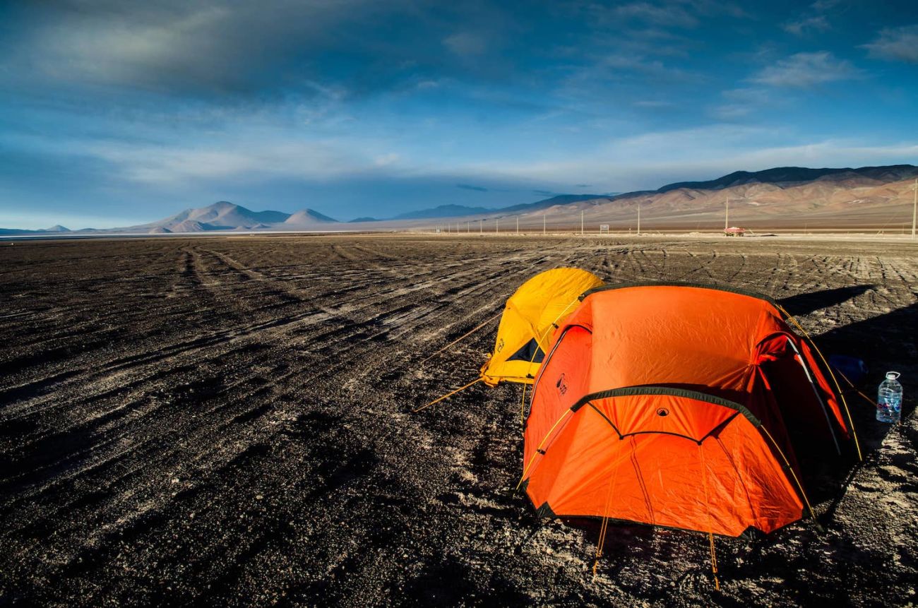 Carpas en el salar de Maricunga