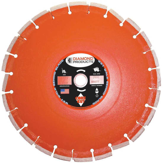 Core Cut Heavy Duty Orange Wet Cured Concrete Blades