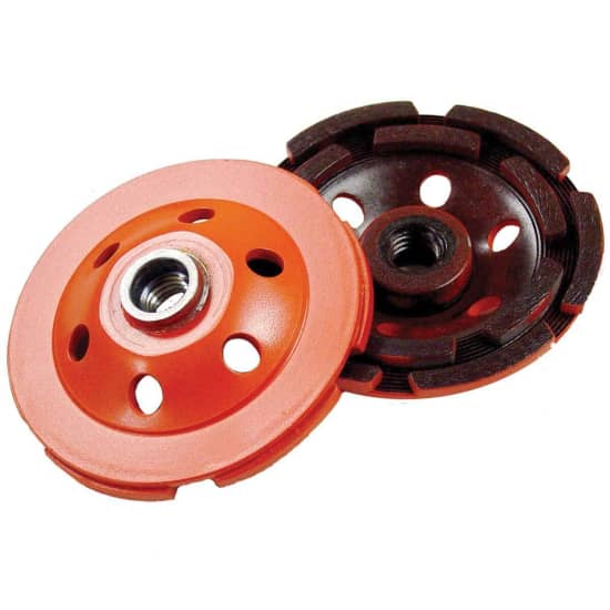 Diamond Products Heavy Duty Double Row Orange Cup Wheels