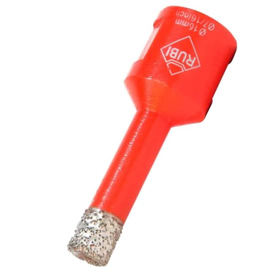 Rubi dry diamond drill bit cuts porcelain