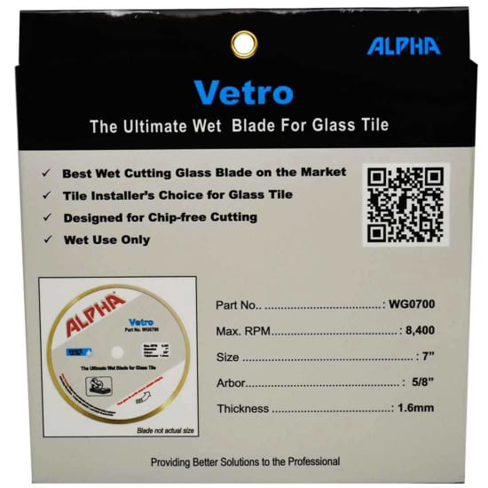 Alpha Vetro Diamond Blade for Glass specifications