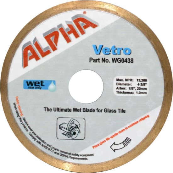 Alpha Vetro Glass Tile Diamond Blad