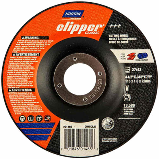 Norton Classic 4-1/2 inch abrasive right-angle cut-off wheels