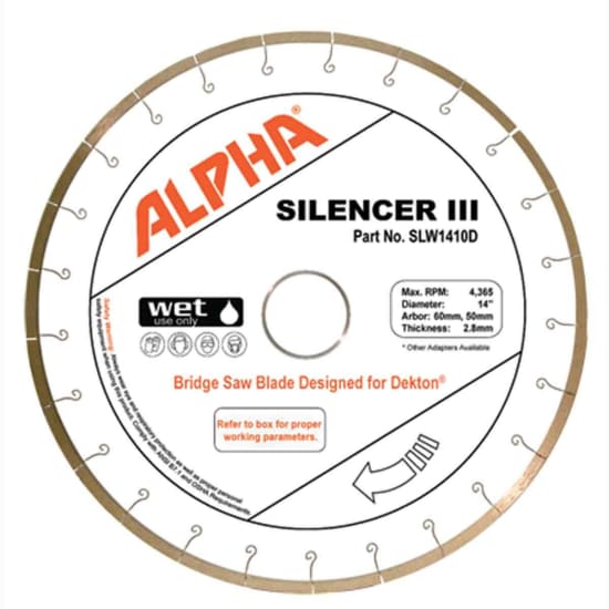 Alpha Silencer III Dekton bridge saw Blade