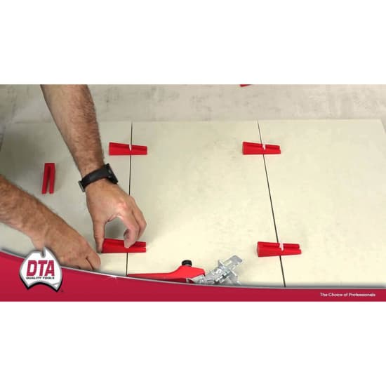 DTA wedge and straps eliminating lippage during your tile installation