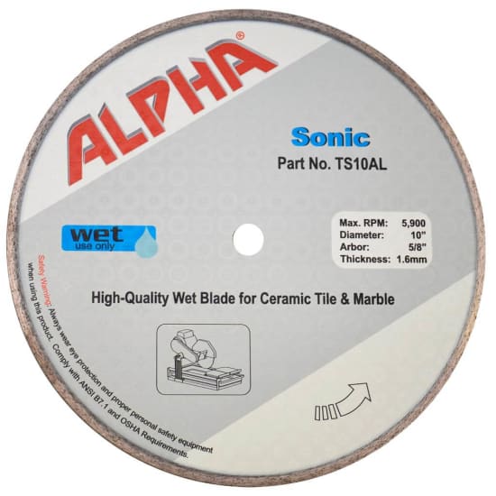 Alpha Sonic Diamond wet tile Blade