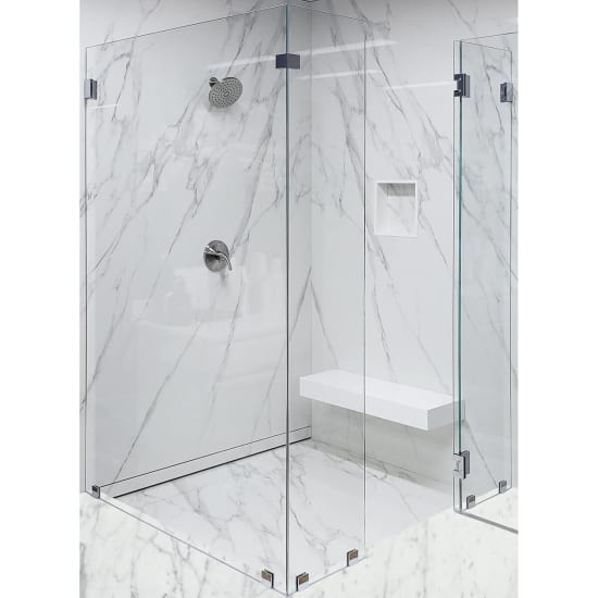 Porcelain Tile Shower with Recessed Linear Drain