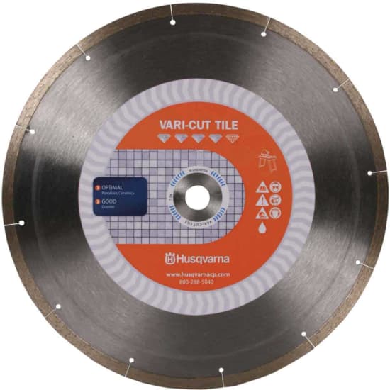 Husqvarna Vari-Cut wet Porcelain Diamond Tile Blade