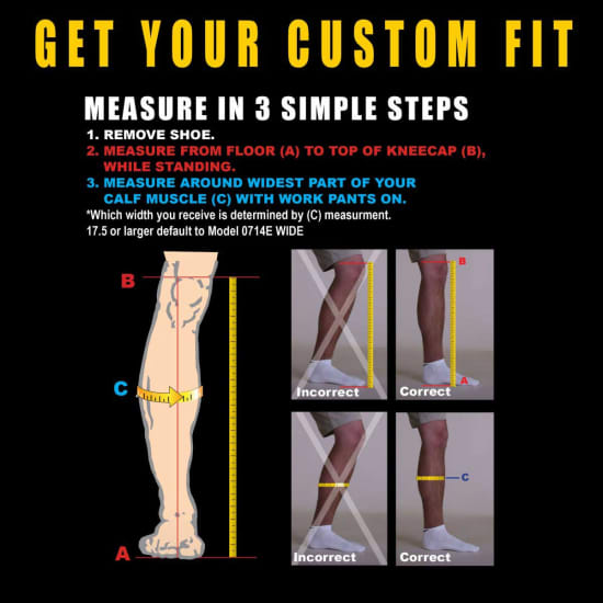 ProKnee 0714 Knee Pads Sizing Chart