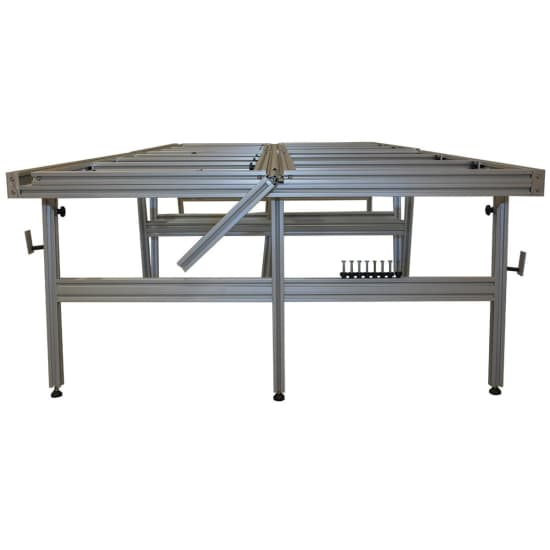 ETM Gauged Porcelain Tile Panels Cutting Table Strong adjustable aluminum sections for cutting out sinkholes, water lines, and electrical outlets