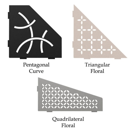 Schluter Systems Shelf Triangular Corner Floral Brushed Stainless Steel in  the Shower Shelves & Accessories department at