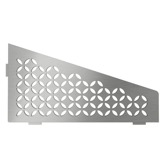 Schluter SHELF-E Shower Corner Shelves brushed stainless quadrilateral floral