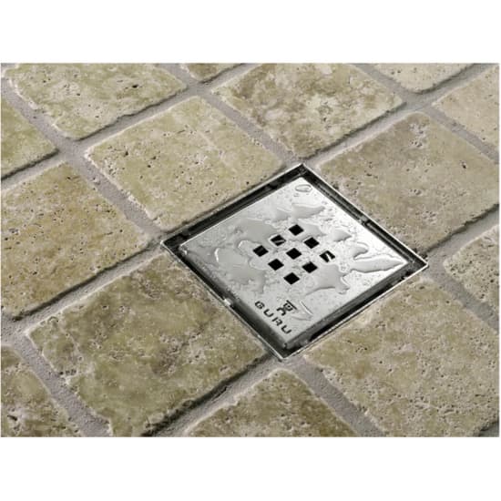 Installed Evolux Plus Square Waterproof Shower Drain