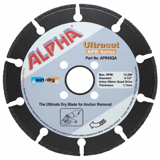 Alpha Ultracut APR Series 4-1/2" Diamond Blade (Quad Drive)