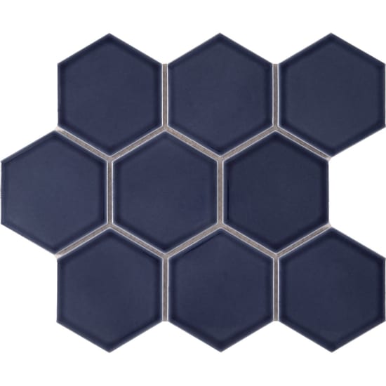 Waterford Blue Hexagon Mosaic Tile