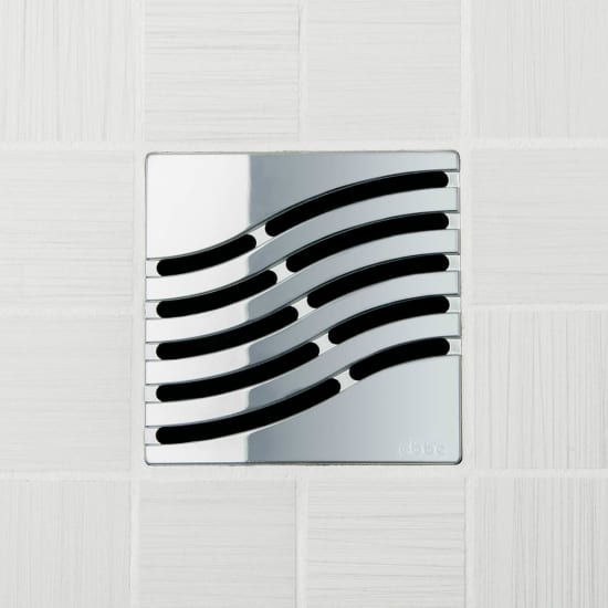 Ebbe UNIQUE Tsunami Shower Drain Cover, Polished Chrome Finish