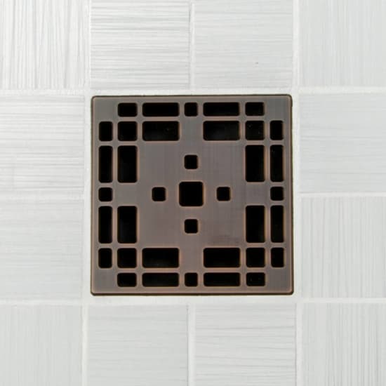 Ebbe UNIQUE Prairie Shower Drain Cover, Oil Rubbed Bronze Finish