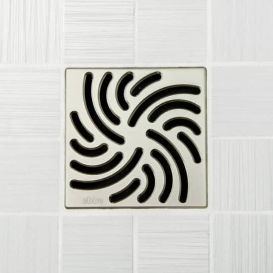 Ebbe UNIQUE Twister Shower Drain Cover, Satin Nickel Finish