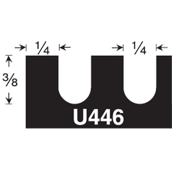 Gundlach 636-U446 U Notch Superspreader Trowel Blade - Dimensions