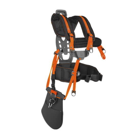 husqvarna balance flex harness, 596296301, ergo fit with hooks, padded shoulder straps, hip belt, floating pad system harness