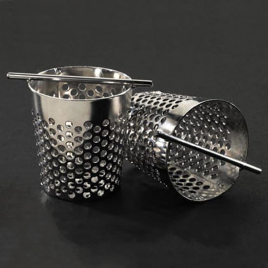 debris strainer polished steel